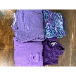Nike RBX Athletic Bundle Purple Blue Workout Tank‎ Top Tee Leggings Medium